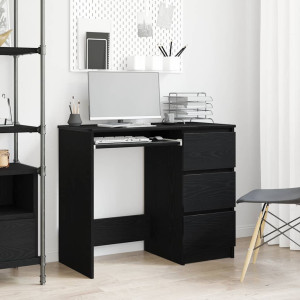 Escritorio de madera contrachapada roble negro 90x45x76 cm D