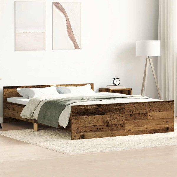 Estructura de cama sin colchón madera antigua 150x200 cm Estructura de cama sin colchón madera antigua 150x200 cm D
