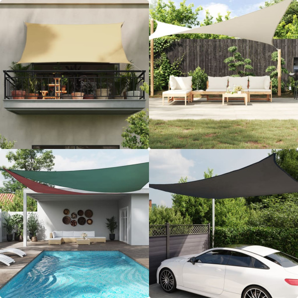 Toldo de vela triangular tela Oxford gris taupe 5x5x6 m D