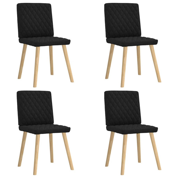 Sillas de comedor 4 unidades tela negras Sillas de comedor 4 unidades tela negras D