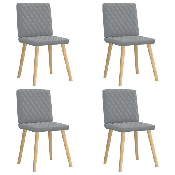 Sillas de comedor 4 unidades tela gris claro D