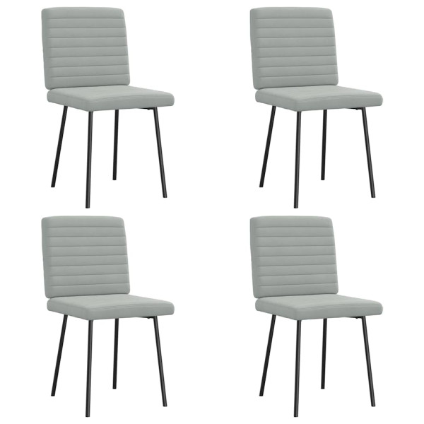 Sillas de comedor 4 unidades terciopelo gris claro Sillas de comedor 4 unidades terciopelo gris claro D