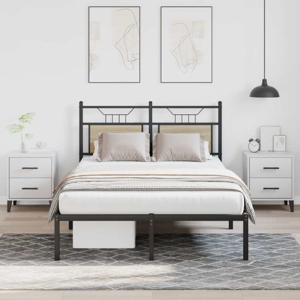 Estructura de cama sin colchón madera roble Sonoma 120x190 cm Estructura de cama sin colchón madera roble Sonoma 120x190 cm D