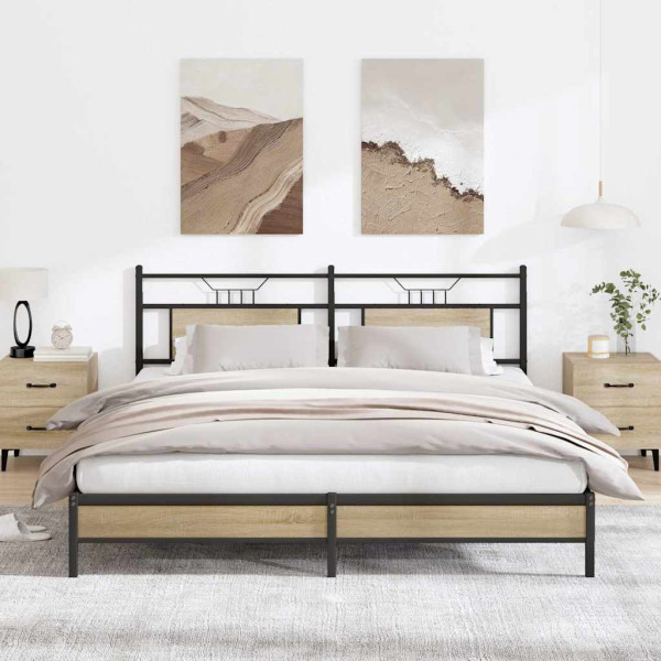 Estructura de cama sin colchón 183x203 cm madera roble Sonoma D