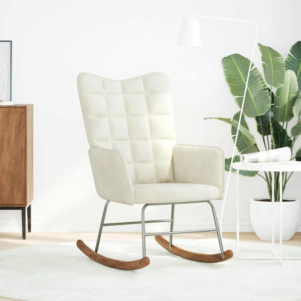 Cadeira de baloiço veludo cor creme M 3