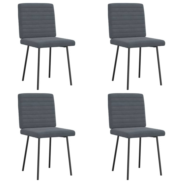 Sillas de comedor 4 unidades terciopelo gris oscuro Sillas de comedor 4 unidades terciopelo gris oscuro D