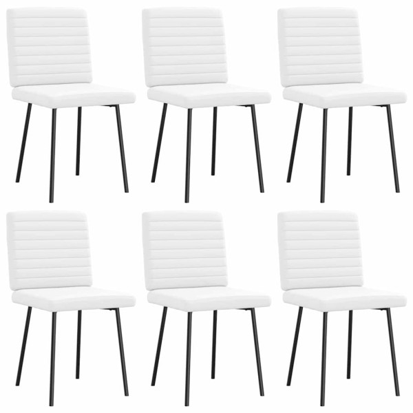 Sillas de comedor 6 uds cuero sintético blanco Sillas de comedor 6 uds cuero sintético blanco D