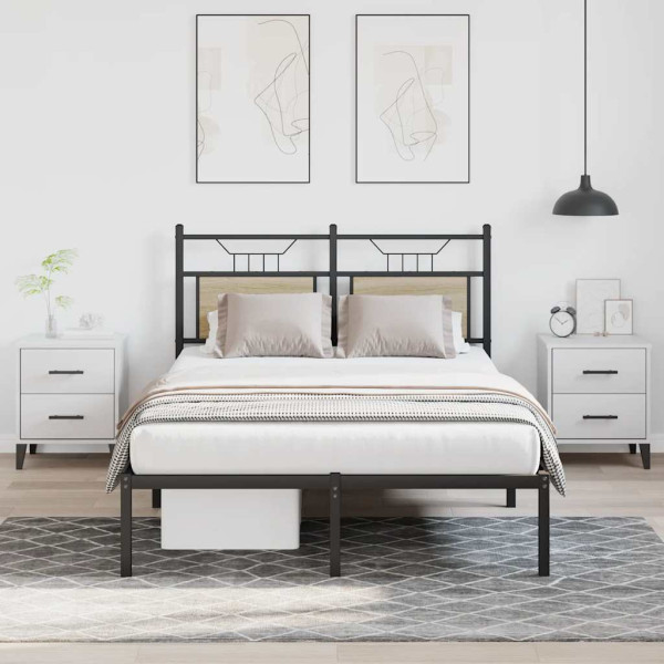 Estructura de cama sin colchón madera roble Sonoma 120x200 cm Estructura de cama sin colchón madera roble Sonoma 120x200 cm D