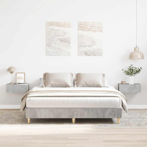 Estructura de cama sin colchón gris hormigón 140x200cm Estructura de cama sin colchón gris hormigón 140x200cm D