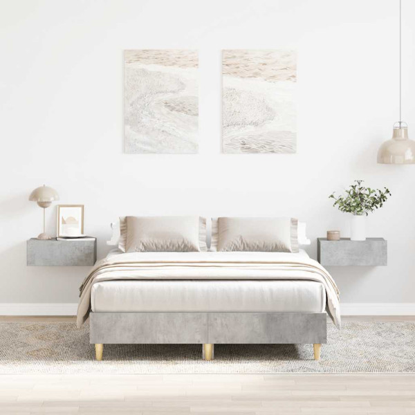 Estructura de cama sin colchón gris hormigón 120x200cm Estructura de cama sin colchón gris hormigón 120x200cm D