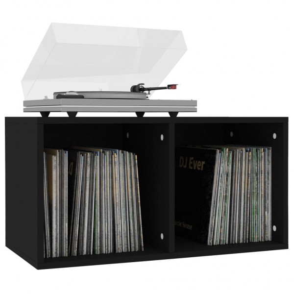 Caja para discos de vinilo madera contrachapada negro71x34x36cm D