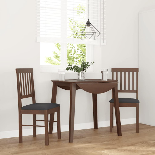 Sillas de comedor con cojines 2 uds madera maciza marrón caucho Sillas de comedor con cojines 2 uds madera maciza marrón caucho D