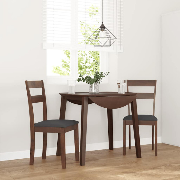 Sillas de comedor con cojines 2 uds madera maciza marrón caucho Sillas de comedor con cojines 2 uds madera maciza marrón caucho D
