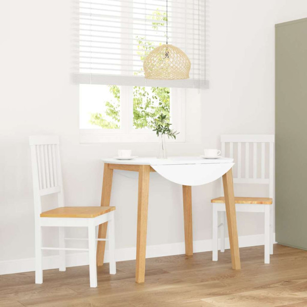 Sillas de comedor 2 unidades madera maciza de caucho blanco Sillas de comedor 2 unidades madera maciza de caucho blanco D