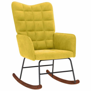 Silla mecedora de terciopelo amarillo H