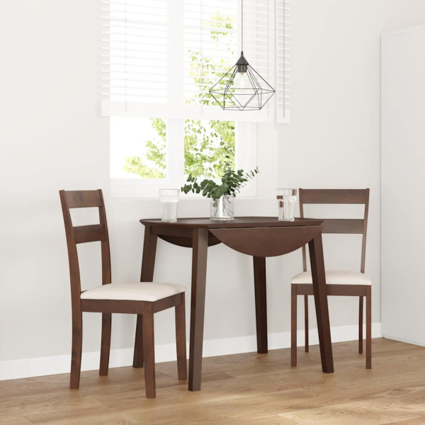 Sillas de comedor con cojines 2 uds madera maciza marrón caucho Sillas de comedor con cojines 2 uds madera maciza marrón caucho D