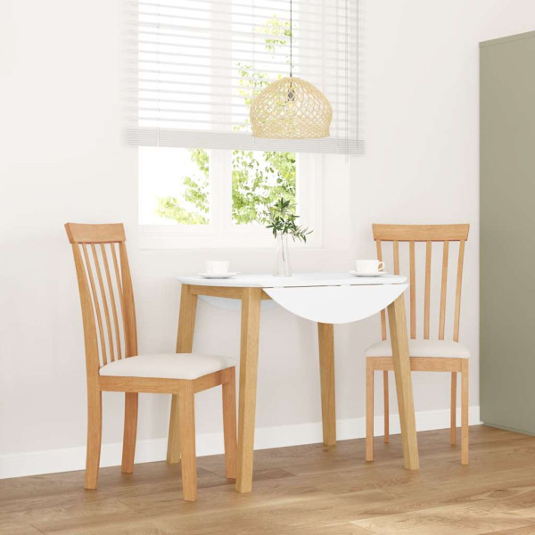 Sillas de comedor con cojines 2uds madera maciza natural caucho D