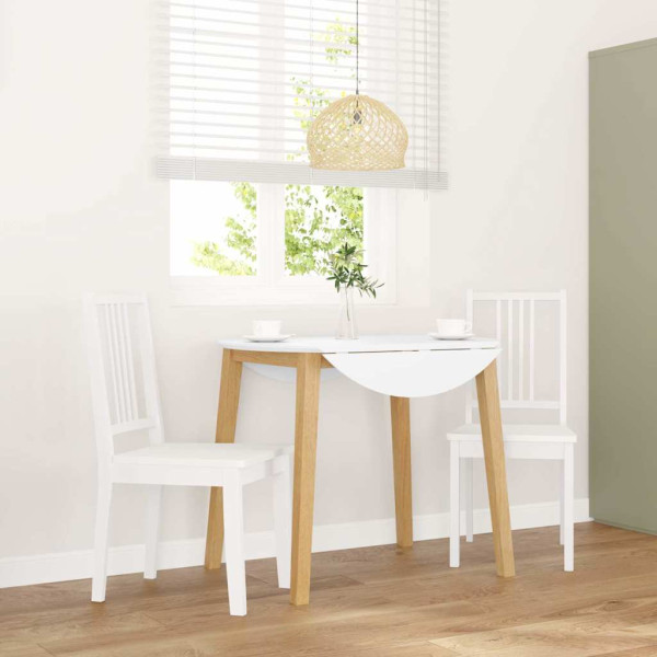 Sillas de comedor 2 unidades madera maciza de caucho blanco Sillas de comedor 2 unidades madera maciza de caucho blanco D