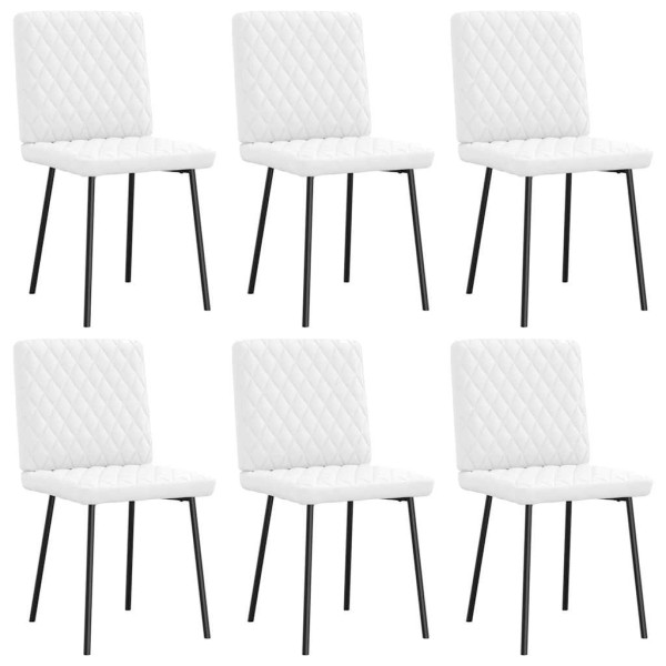 Sillas de comedor 6 uds cuero sintético blanco Sillas de comedor 6 uds cuero sintético blanco D