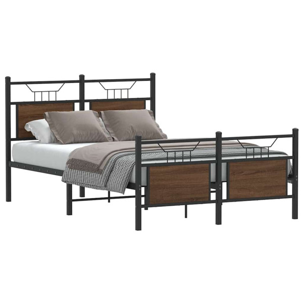 Estructura de cama sin colchón madera marrón roble 120x200 cm Estructura de cama sin colchón madera marrón roble 120x200 cm D