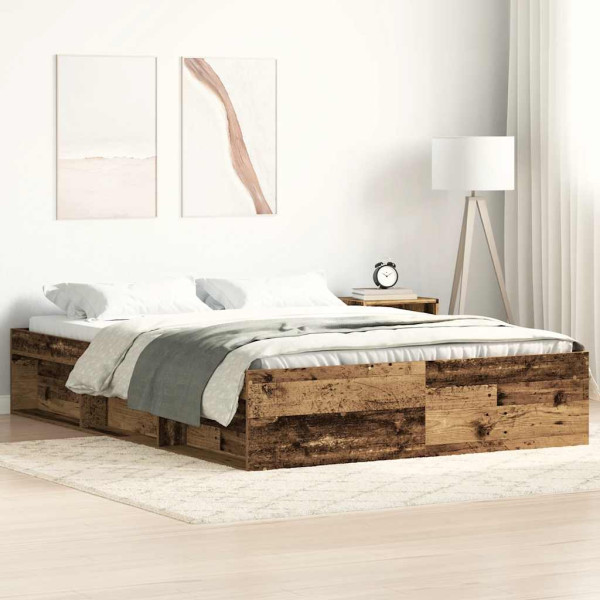 Estructura de cama sin colchón madera antigua 120x190 cm Estructura de cama sin colchón madera antigua 120x190 cm D