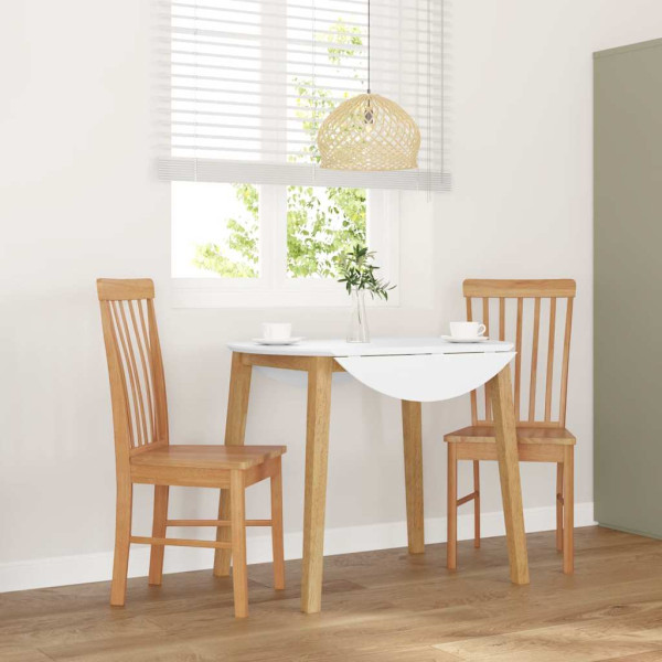 Sillas de comedor 2 unidades madera maciza de caucho Sillas de comedor 2 unidades madera maciza de caucho D
