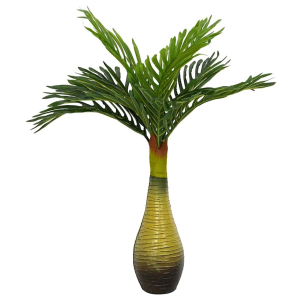 Planta de palma artificial 9 hojas 70 cm verde D