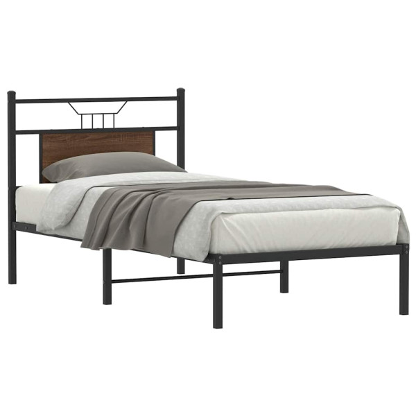 Estructura de cama sin colchón madera marrón roble 90x200 cm Estructura de cama sin colchón madera marrón roble 90x200 cm D