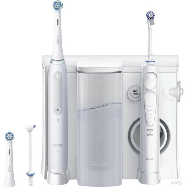 Cepillo de dientes Oral-B iO Serie 4 + Centro de higiene dental Oxygen Irrigador blanco D