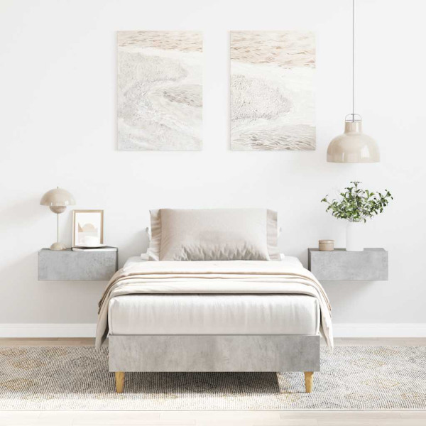 Estructura de cama sin colchón madera gris hormigón 75x190 cm Estructura de cama sin colchón madera gris hormigón 75x190 cm D