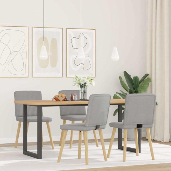 Sillas de comedor 4 uds tela gris nube Sillas de comedor 4 uds tela gris nube D