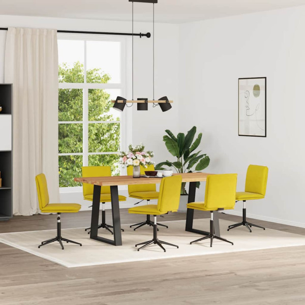 Sillas de comedor 6 unidades terciopelo amarillo Sillas de comedor 6 unidades terciopelo amarillo D
