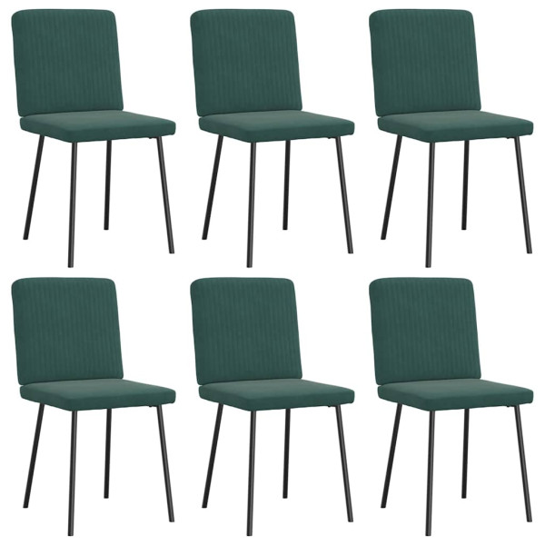 Sillas de comedor 6 unidades terciopelo verde oscuro Sillas de comedor 6 unidades terciopelo verde oscuro D