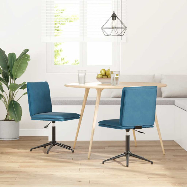 Sillas de comedor 2 unidades terciopelo azul Sillas de comedor 2 unidades terciopelo azul D