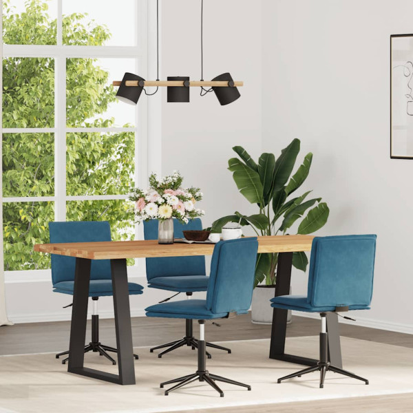 Sillas de comedor 4 unidades terciopelo azul Sillas de comedor 4 unidades terciopelo azul D