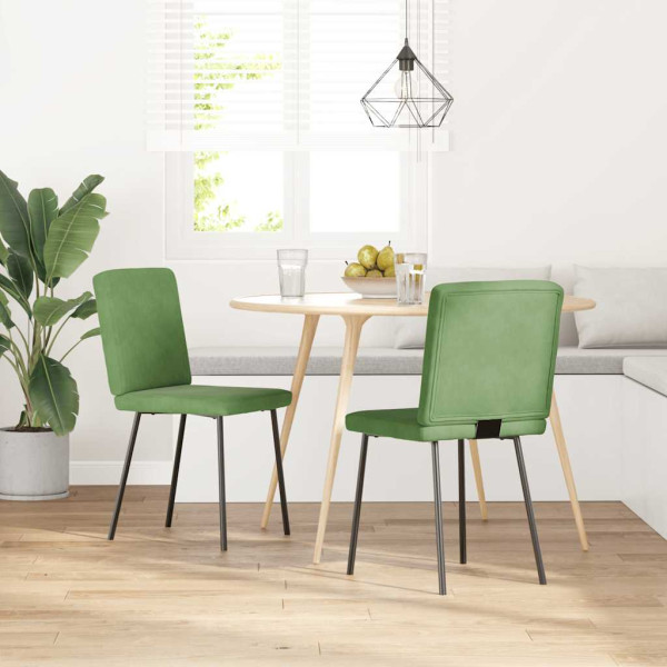 Sillas de comedor 2 unidades terciopelo verde claro Sillas de comedor 2 unidades terciopelo verde claro D