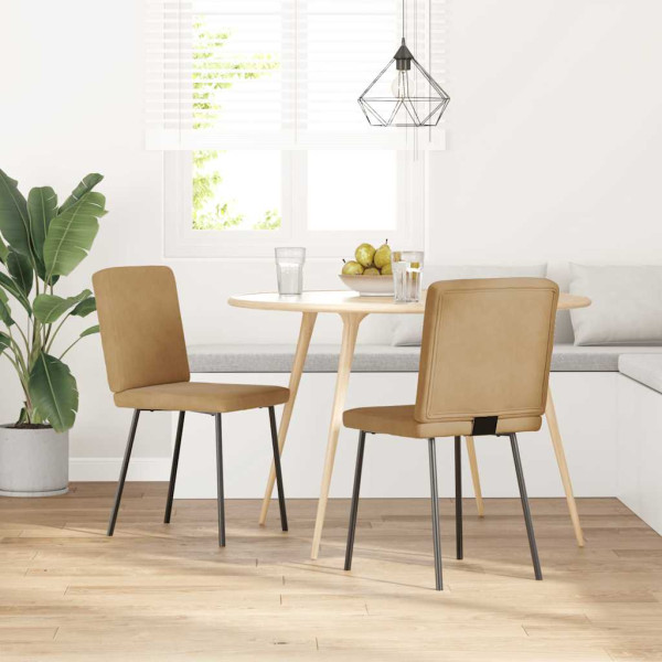 Sillas de comedor 2 unidades terciopelo marrón Sillas de comedor 2 unidades terciopelo marrón D