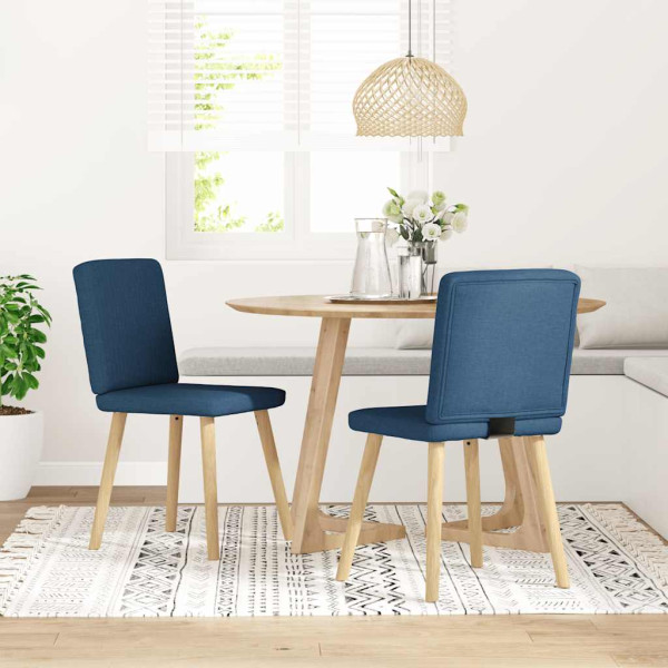 Sillas de comedor 2 unidades tela azul Sillas de comedor 2 unidades tela azul D
