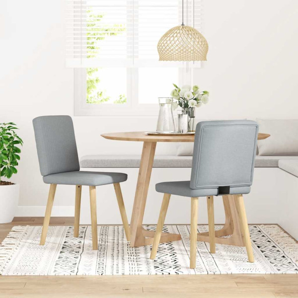 Sillas de comedor giratorias 2 unidades tela gris claro Sillas de comedor giratorias 2 unidades tela gris claro D