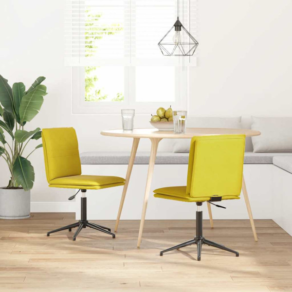 Sillas de comedor 2 unidades terciopelo amarillo Sillas de comedor 2 unidades terciopelo amarillo D