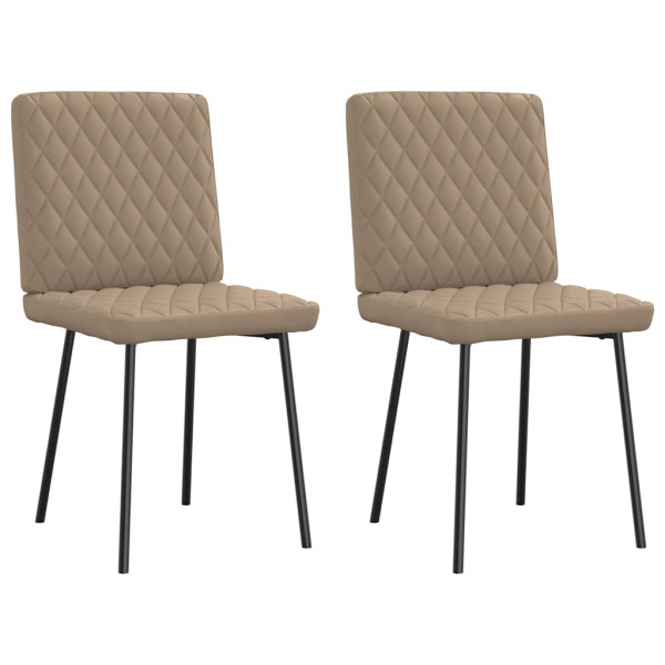Sillas de comedor 2 unidades cuero sintético color capuchino Sillas de comedor 2 unidades cuero sintético color capuchino D