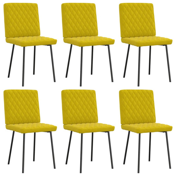 Sillas de comedor 6 unidades terciopelo amarillo Sillas de comedor 6 unidades terciopelo amarillo D