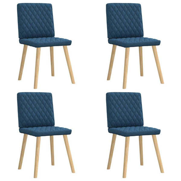 Sillas de comedor 4 unidades tela azul Sillas de comedor 4 unidades tela azul D