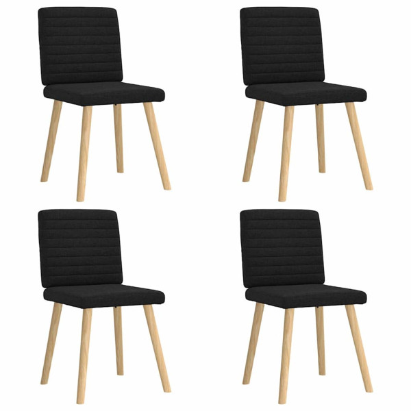 Sillas de comedor 4 unidades tela negras Sillas de comedor 4 unidades tela negras D