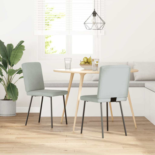 Sillas de comedor 2 unidades terciopelo gris claro Sillas de comedor 2 unidades terciopelo gris claro D