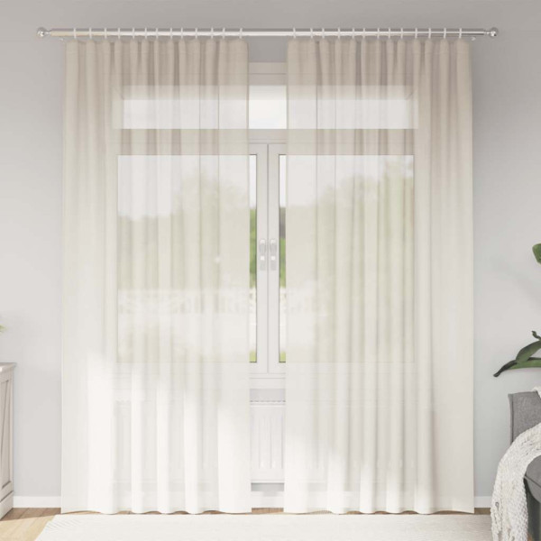 Cortinas de gasa con trabillas 2 uds. crema D