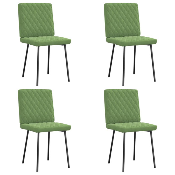 Sillas de comedor 4 unidades terciopelo verde claro Sillas de comedor 4 unidades terciopelo verde claro D