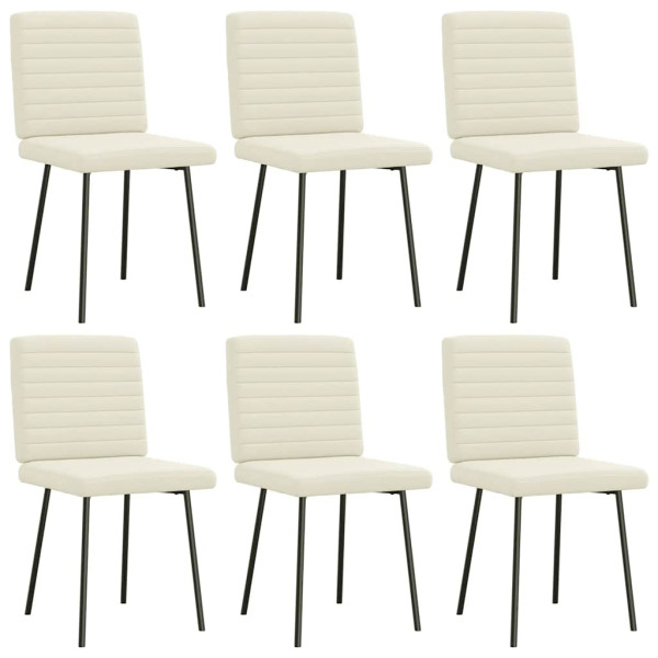Sillas de comedor 6 unidades de terciopelo crema Sillas de comedor 6 unidades de terciopelo crema D