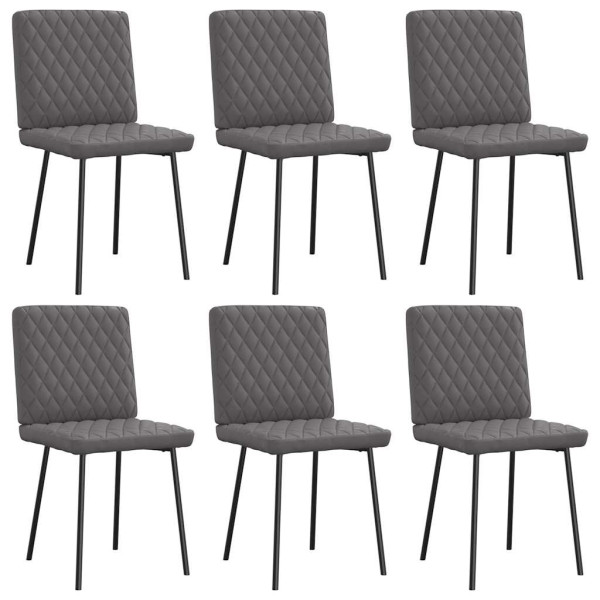 Sillas de comedor 6 unidades cuero sintético gris D