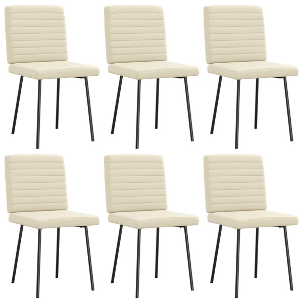 Sillas de comedor 6 unidades cuero sintético color crema Sillas de comedor 6 unidades cuero sintético color crema D